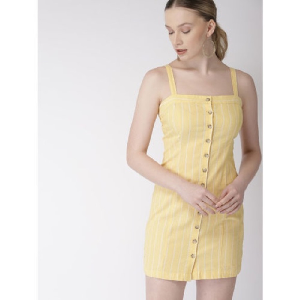 Yellow Pin-Striped Dress